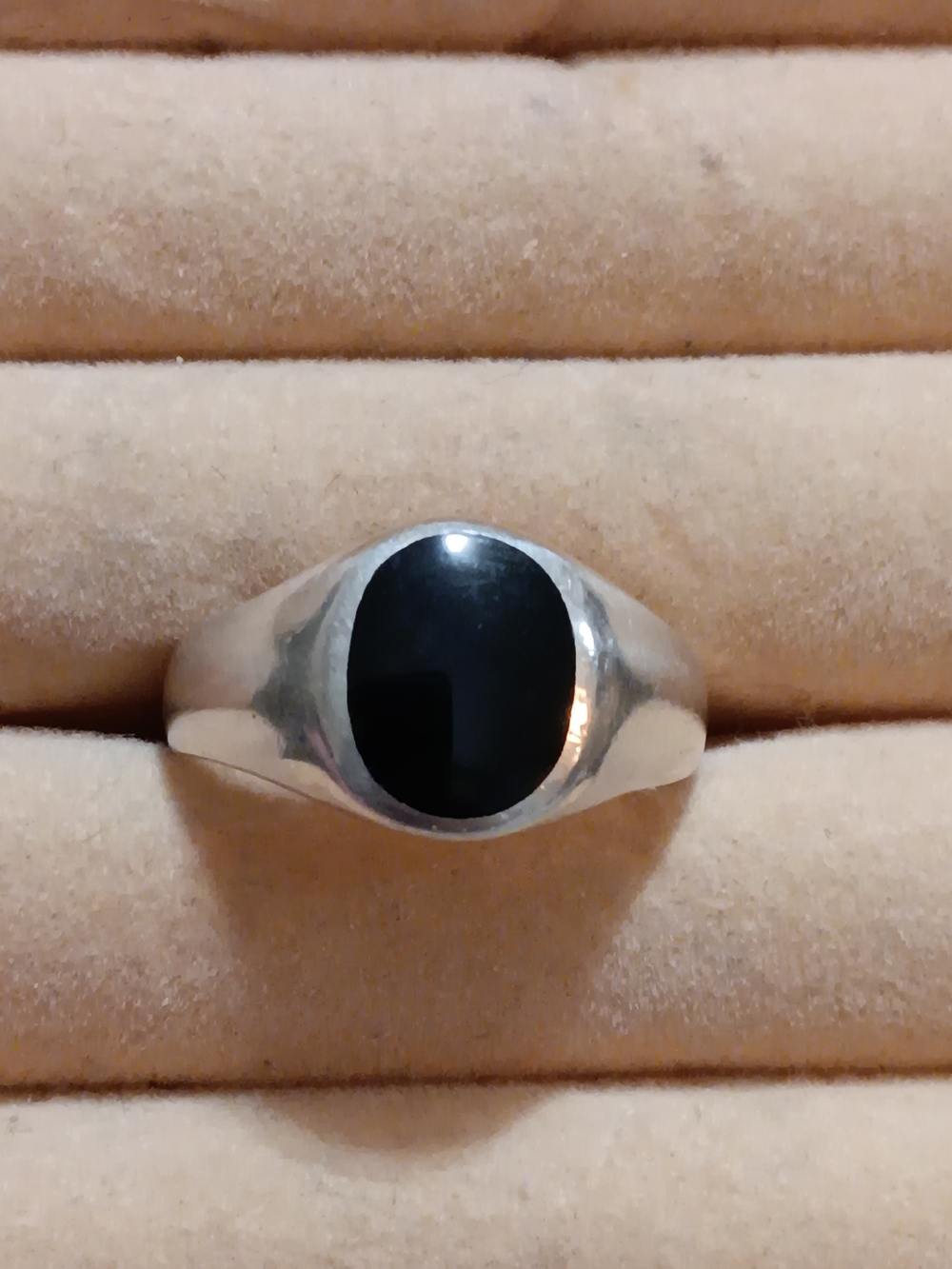 Sterling Silver Black Onyx Signet Ring Size 7 Signed Ns 925